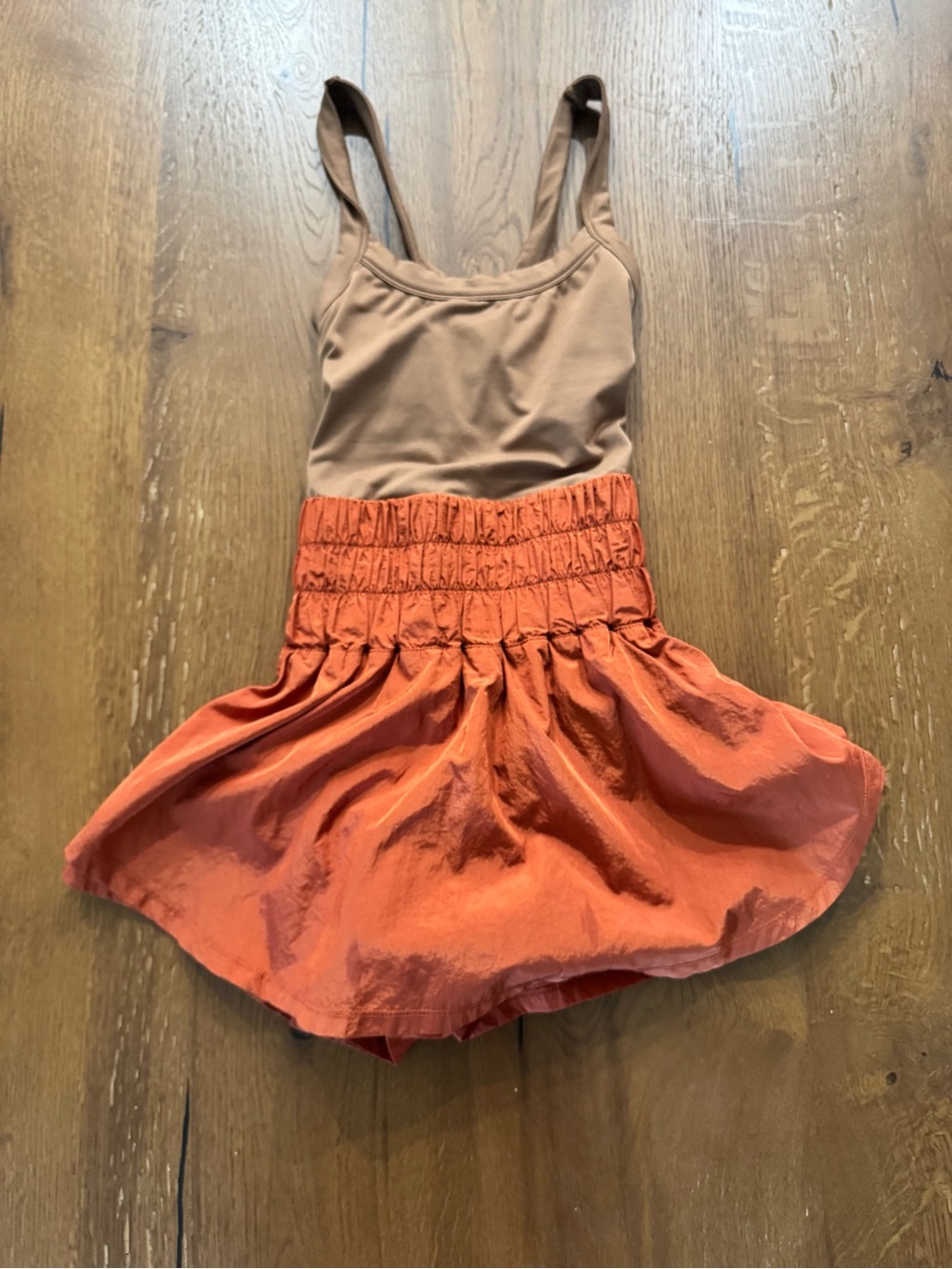 Free People Movement Brown & Burnt Orange Skort Romper XS - Picture 2 of 6